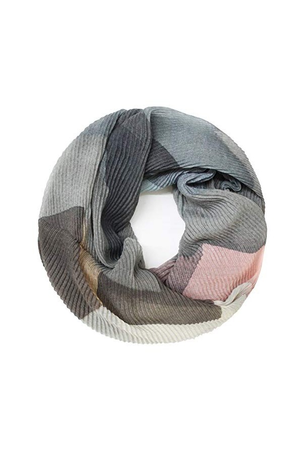 Glamexx24 écharpe en boucle crêpée écharpe chaleur et tube souple motifs abstraits Crash Crinkle Cloth Ladies