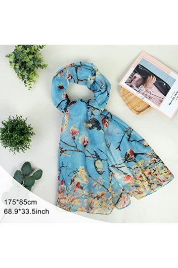 YSense Snug Femme Foulard Imprimé Femme Mode Foulard Long Écharpe Cou Écharpe Doux Châle Enveloppement Léger Écharpe