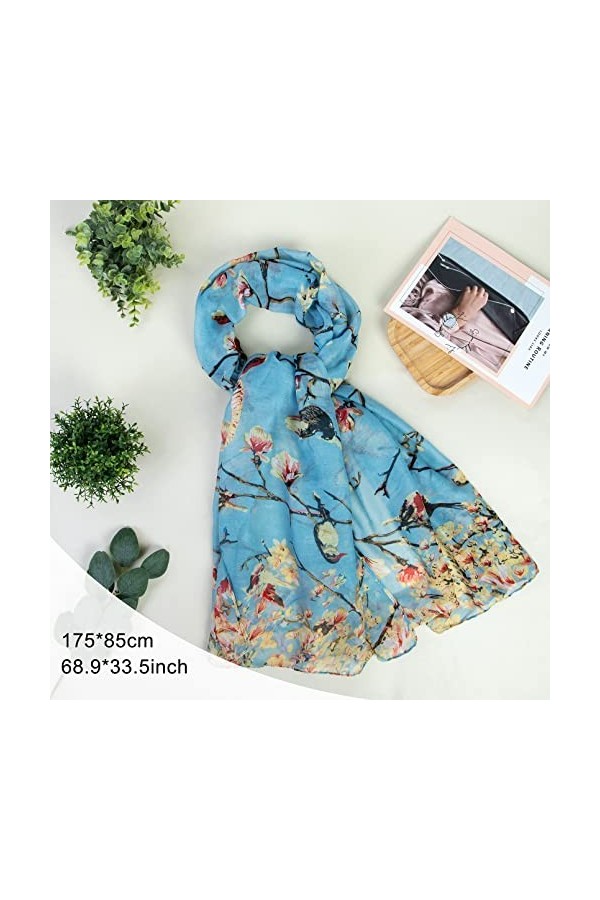 YSense Snug Femme Foulard Imprimé Femme Mode Foulard Long Écharpe Cou Écharpe Doux Châle Enveloppement Léger Écharpe