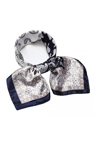 NaSoPerfect Grande écharpe carrée en satin avec motif de soie pour femme 89 x 89 cm - - 89 cm x 89 cm