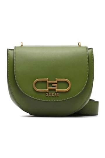 GUESS Fleet Mini Saddle Crossbody Bag Bottle Green