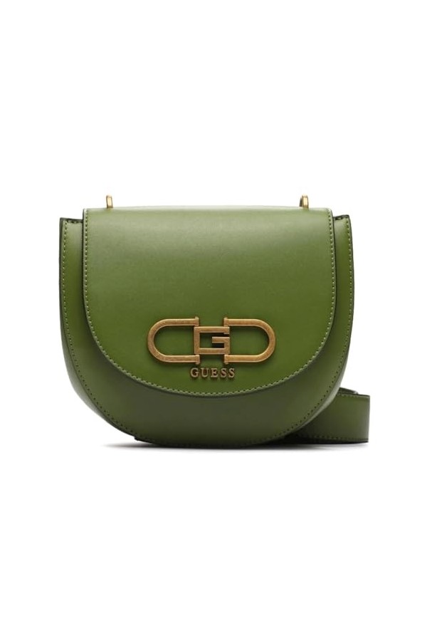 GUESS Fleet Mini Saddle Crossbody Bag Bottle Green