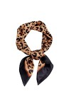 GERINLY Foulard en soie imprimé léopard pour femme, A - Léopard., Medium