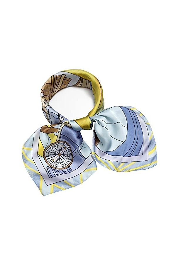 Écharpe carrée en satin pour femme 68,6 cm, Violet 24 , 69 cm x 69 cm