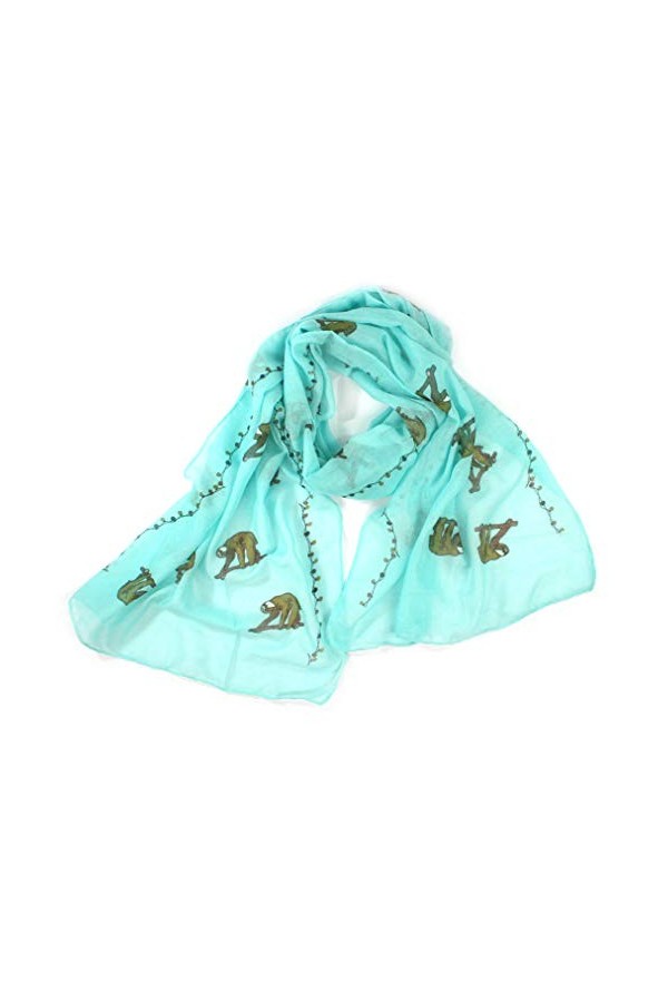 Écharpe pour femme avec un design paresseux dans un sac cadeau. Fabriqué à partir dun mélange de polyester et de coton. Parf