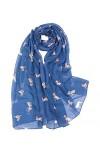 Grande écharpe légère avec imprimé labrador pour les amoureux des chiens - Bleu - Taille Unique