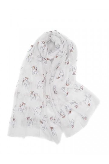 Claudia & Jason Écharpe surdimensionnée pour chien Jack Russell Terrier - Blanc - Taille Unique