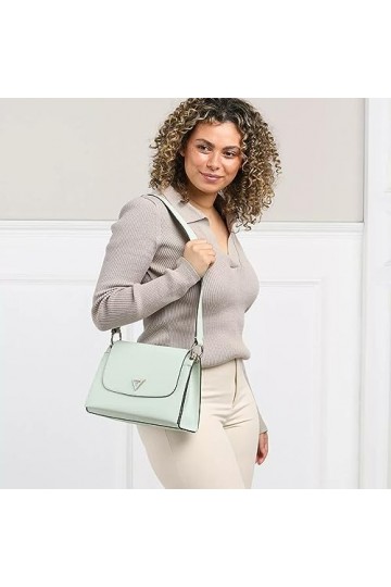 GUESS Femmes Sacs à bandoulière BASILEA FLAP CROSSBODY HWVG8741200, vert, Taille unique