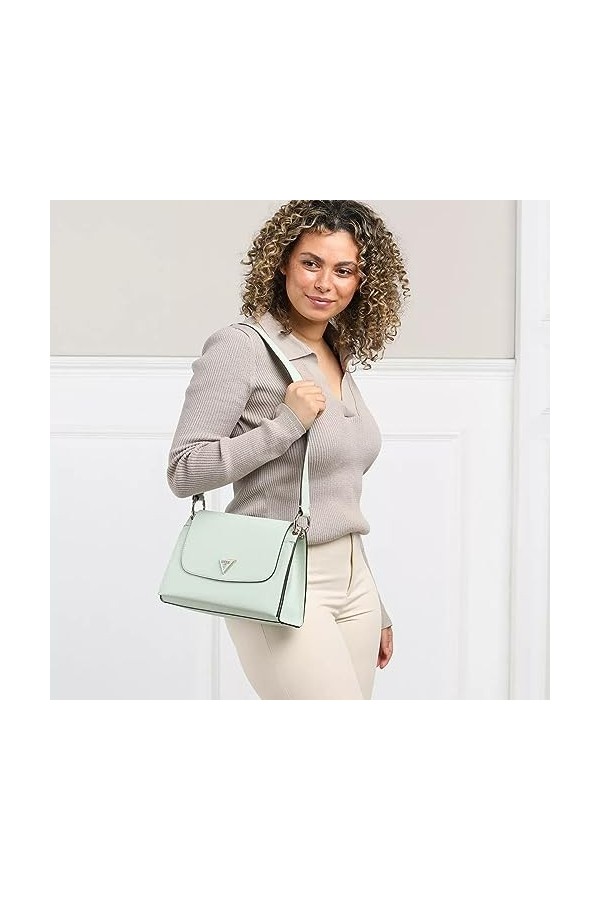 GUESS Femmes Sacs à bandoulière BASILEA FLAP CROSSBODY HWVG8741200, vert, Taille unique