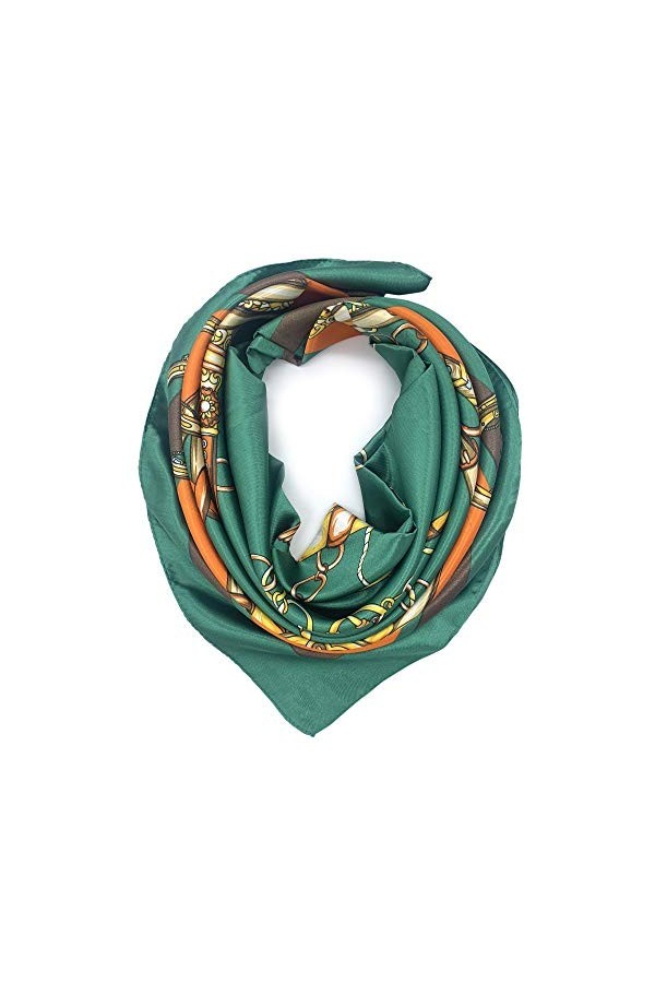 YOUR SMILE Foulard carré en satin pour femme - multicolore - 35X35