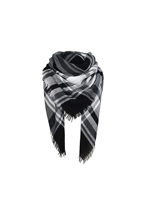 Zando Foulard à tartan pour femme - Tendance - Pour lautomne - Chaud et confortable