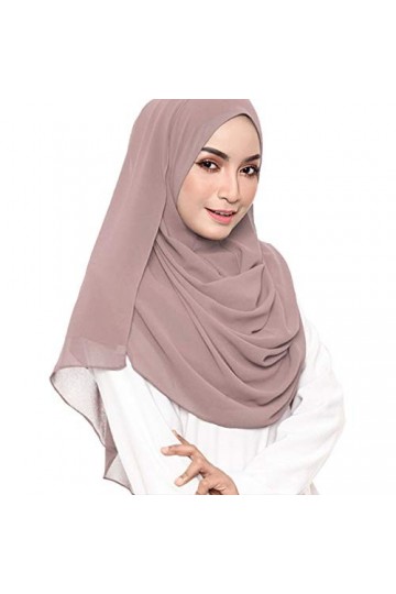 LMVERNA Écharpe en mousseline de soie à bulles de couleur unie pour femme - Longue écharpe douce pour hijab, vieux rose, Medi