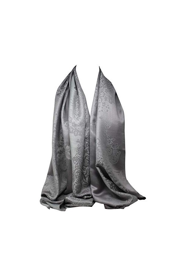 Bullahshah Scarf Shack Foulard Cachemire Floral Bordé Floral Style Écharpe Réversible Écharpe À Deux Côtés Violet/Beige 