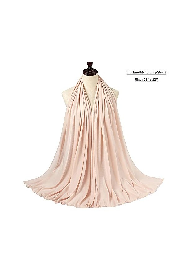 Harewom Écharpe en jersey pour femme - Longue et légère - Noir - 178 cm x 81 cm