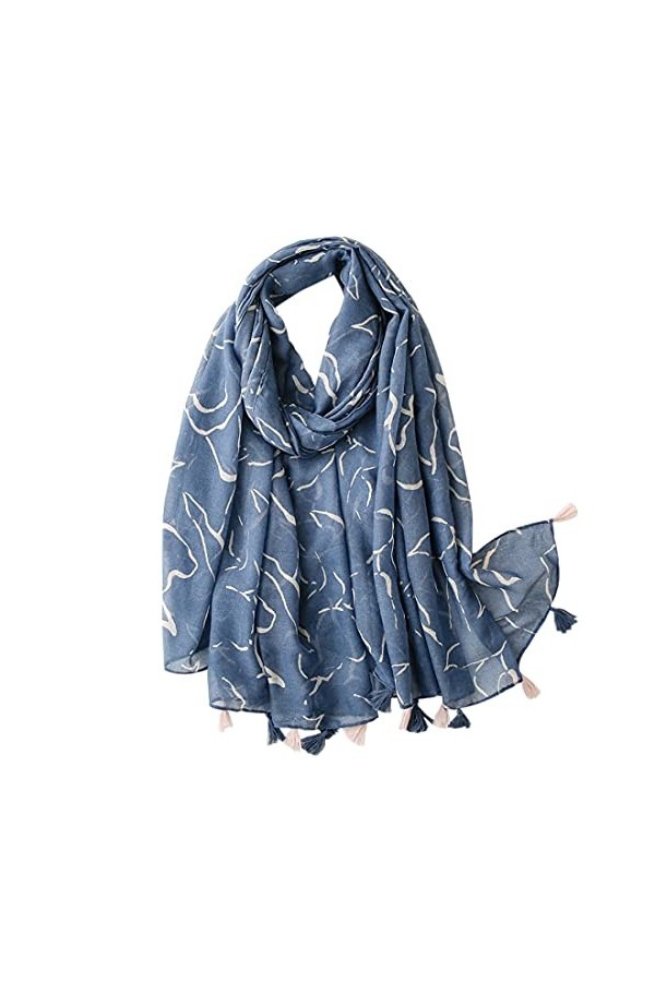 FAIRYGATE Mme Écharpe Châles Foulards légère Châle de protection solaire Écharpe en soie imprimée 56007