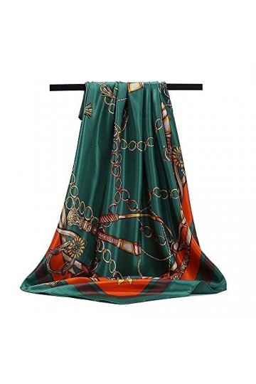 Foulard carré 88,9 x 88,9 cm toucher soie formel grand foulard pour femme fille femme - vert - Large