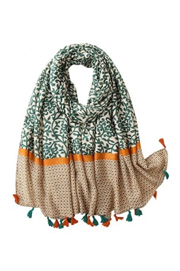 FAIRYGATE Femmes Foulards Confortable Rétro Imprimé Motif Géométrique Rayures Écharpe Doux Chaud dAutomne Hiver Etoles Châle