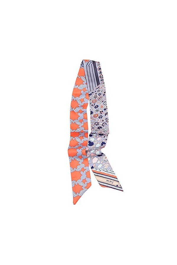 IMLECK Foulard fin à imprimé floral simple pour femme, a, taille unique