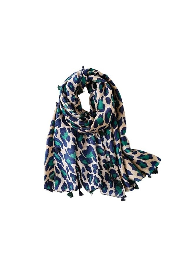 TOPLAZA Écharpe Femme Glands à Franges Bohême Imprimé Léger Printemps Automne