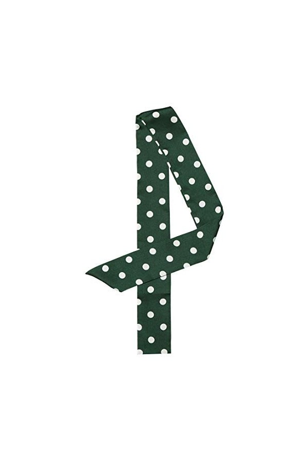 Allegra K Écharpe fine et soyeuse des années 50 à pois - Longue et étroite - Accessoire de poignée de sac, Rouge, Large