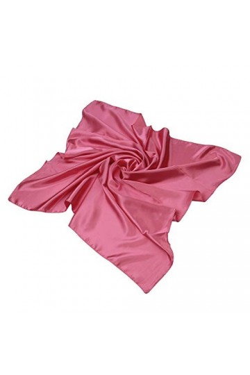 Grande écharpe carrée élégante en satin - Couleur unie - 91,4 cm, mauve, taille unique