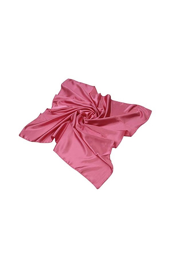 Grande écharpe carrée élégante en satin - Couleur unie - 91,4 cm, mauve, taille unique