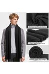 Buluri Écharpe Homme/Femme Chaud Automne Hiver Classic Echarpe en Tricot Tricoté Chauds Épaisses Longues - Noir