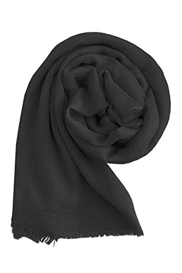 JOPHY & CO. Écharpe/étole/couvre-épaule femme 100 % Viscose élégant doux cod. 2302 , Noir , Taille unique