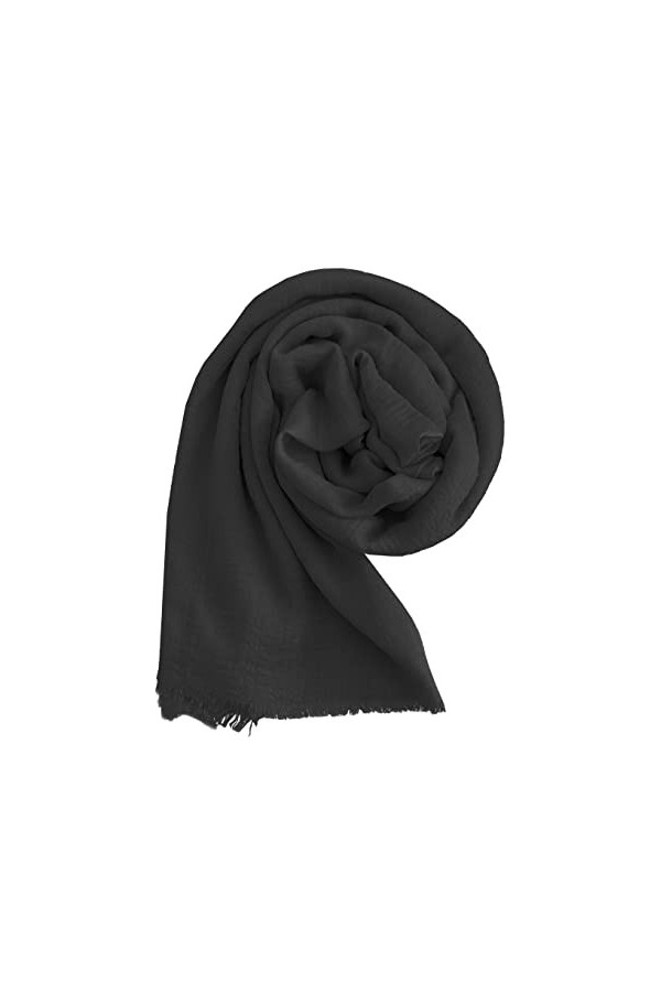 JOPHY & CO. Écharpe/étole/couvre-épaule femme 100 % Viscose élégant doux cod. 2302 , Noir , Taille unique