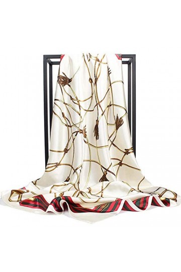 Ecroon Q3N0 Écharpe en soie beige, acrylique