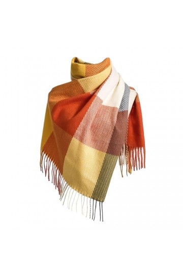 EONPOW Echarpe pour femmes Echarpe dhiver Tartan Wraps Long Spinning Tassel Shawl Stole Ladies Warm Scarf