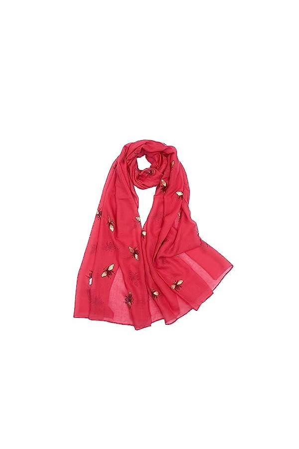 Foulard à paillettes en forme dabeilles - Rouge - Taille unique