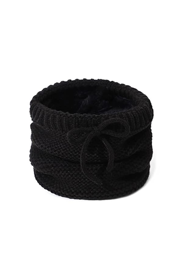 NLAND Cache Cou Femme Tour de Cou avec Doublé Polaire Tricot Echarpe Unisexe Foulard Polaire Homme Snood Femme pour Activités
