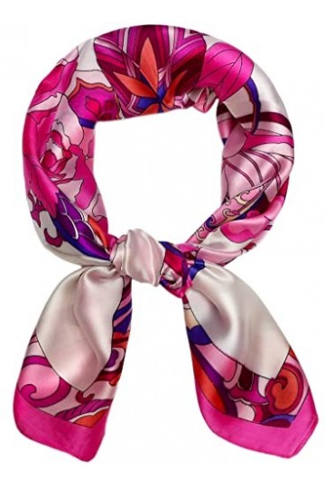 Écharpe carrée en satin pour femme - 69,1 cm - Sensation soie - Pour dormir la nuit, Rouge 10 , taille unique