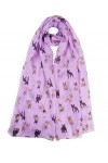 Claudia & Jason® Écharpe avec motif bouledogue français - Violet - Taille unique
