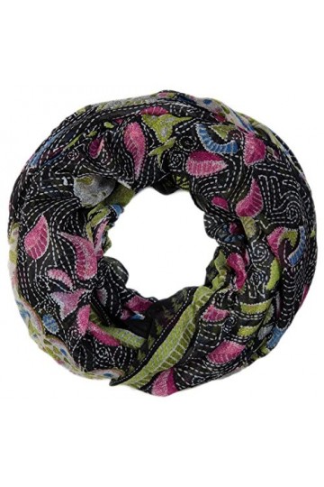 styleBREAKER écharpe tube en boucle comme imprimé animal et motif paisley 01014010, couleur:noir