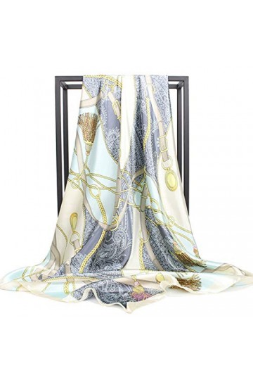 Ecroon A Écharpe en Soie Bleu Clair, r, Taille Unique Femme