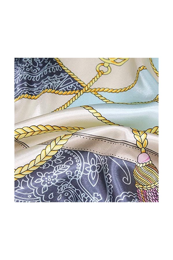 Ecroon A Écharpe en Soie Bleu Clair, r, Taille Unique Femme