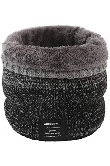 Kyowoll Unisex Hiver Écharpe Tricot Chaud Snood avec Doublé Polaire Chaud Cache-Col pour Homme et Femme - Tube Tour de Cou Fo