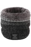 Kyowoll Unisex Hiver Écharpe Tricot Chaud Snood avec Doublé Polaire Chaud Cache-Col pour Homme et Femme - Tube Tour de Cou Fo