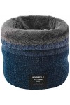 Kyowoll Unisex Hiver Écharpe Tricot Chaud Snood avec Doublé Polaire Chaud Cache-Col pour Homme et Femme - Tube Tour de Cou Fo