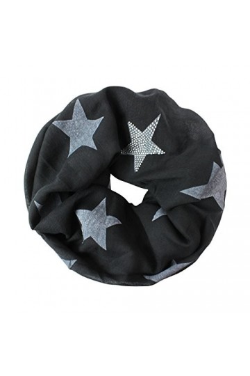 Glamexx24 oucle echarpe briquet Echarpe longue en forme détoile tube écharpe en strass Plusieurs couleurs