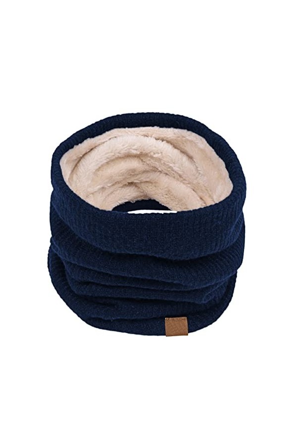 Justay Sowarm Cache-Cou Tricoté Hiver Tour de Cou Foulard Homme Femme Écharpe Circulaire tricotée pour Ski Moto Bicyclette