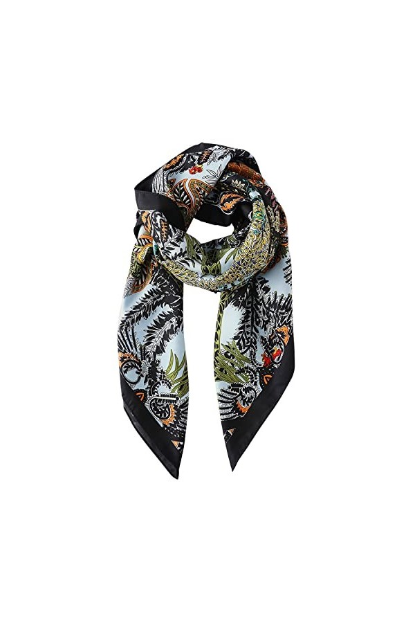 Longwu 90cmx90cm Satin Grand Carré Soie Sentiment Foulards - Écharpe de Cou Cheveux Dormir Wraps Léger Satin Soie Foulards po