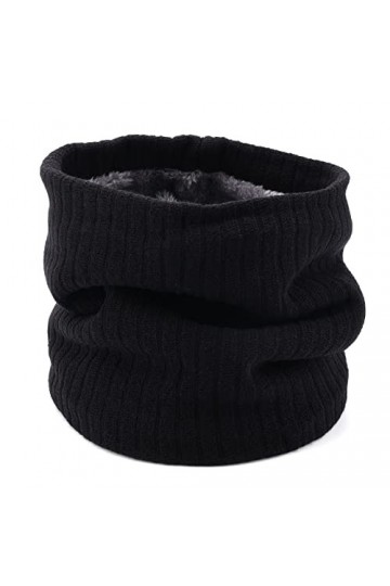 KINBOM Écharpe Snood, Epaisseur Echarpe Tour de Cou Hiver pour Hommes Femmes pour Sports de Plein Air Noir 
