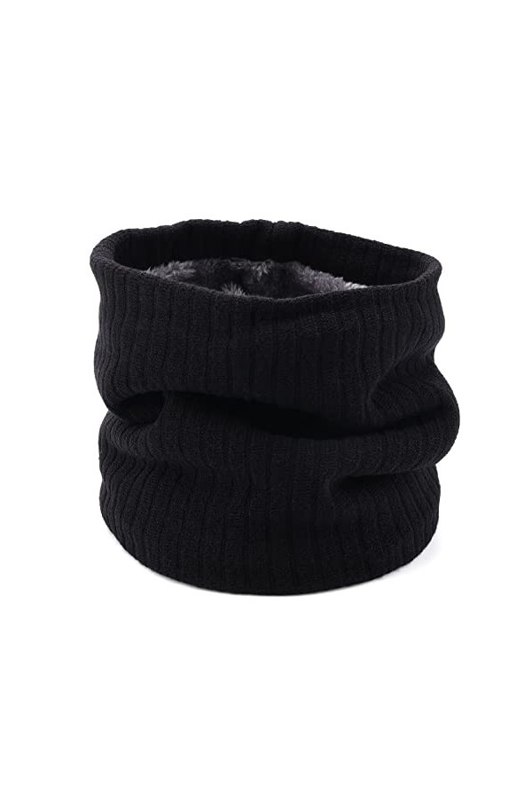 KINBOM Écharpe Snood, Epaisseur Echarpe Tour de Cou Hiver pour Hommes Femmes pour Sports de Plein Air Noir 