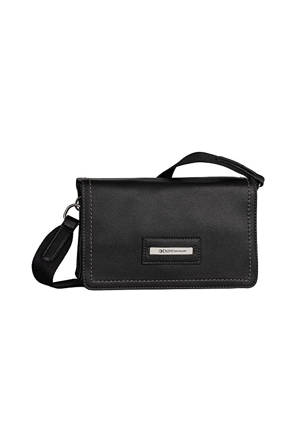 TOM TAILOR Denim Suzan, Sac bandoulière sans Fermeture éclair Femme, Noir