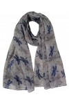 GFM® Foulard imprimé oiseaux : écharpe de Noël rouge-gorge, Rouge - RN-09-LL 