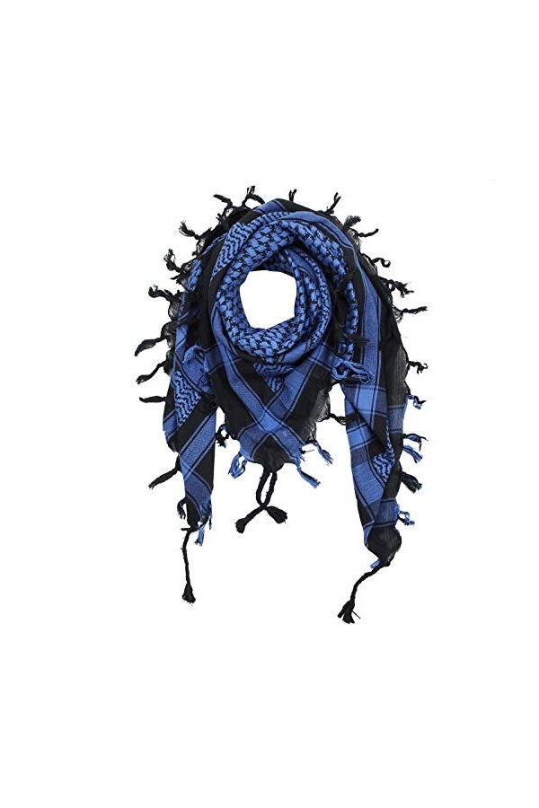 Freak Scene Kufiya - Noir - Bleu - 100 x 100 cm - Shemagh - Foulard Arafat palestinien - keffieh en Coton