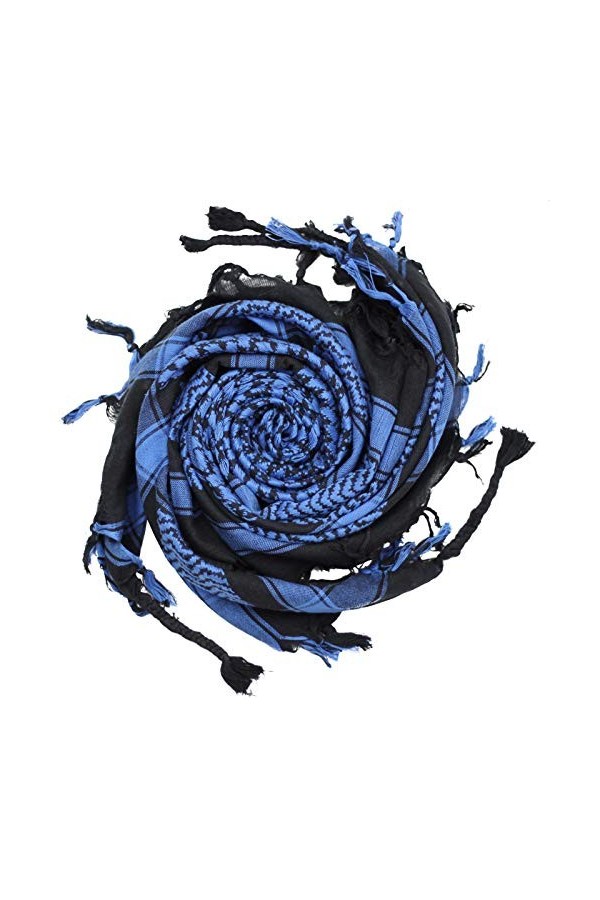 Freak Scene Kufiya - Noir - Bleu - 100 x 100 cm - Shemagh - Foulard Arafat palestinien - keffieh en Coton